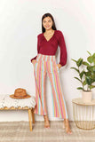 Double Take Striped Smocked Waist Pants with Pockets 