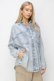 RISEN Button Up Long Sleeve Shacket 