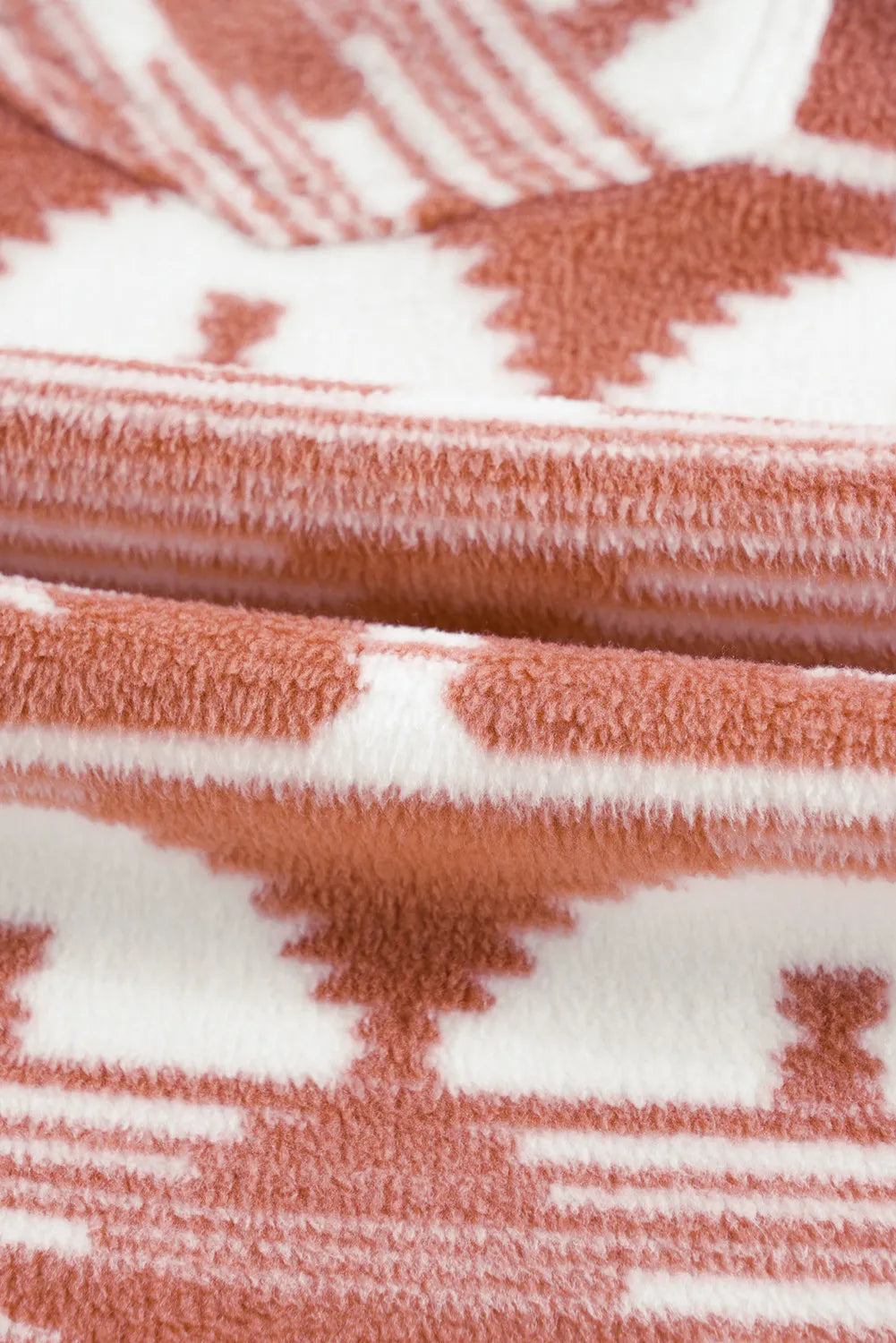 Plus Size Pocketed Printed Collared Neck Jacket 