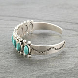 Artificial Turquoise Alloy Open Bracelet 