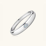 925 Sterling Silver Inlaid Moissanite Ring 