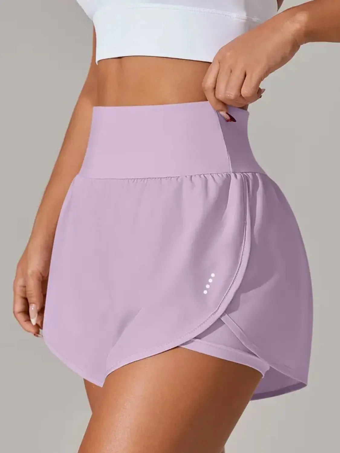 Pocketed High Waist Active Shorts 