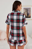 Collared Neck Short Sleeve Tied Two-Piece Lounge Set Lingerie & Nightwear