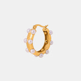 Synthetic Pearl 18K Gold-Plated Earrings 