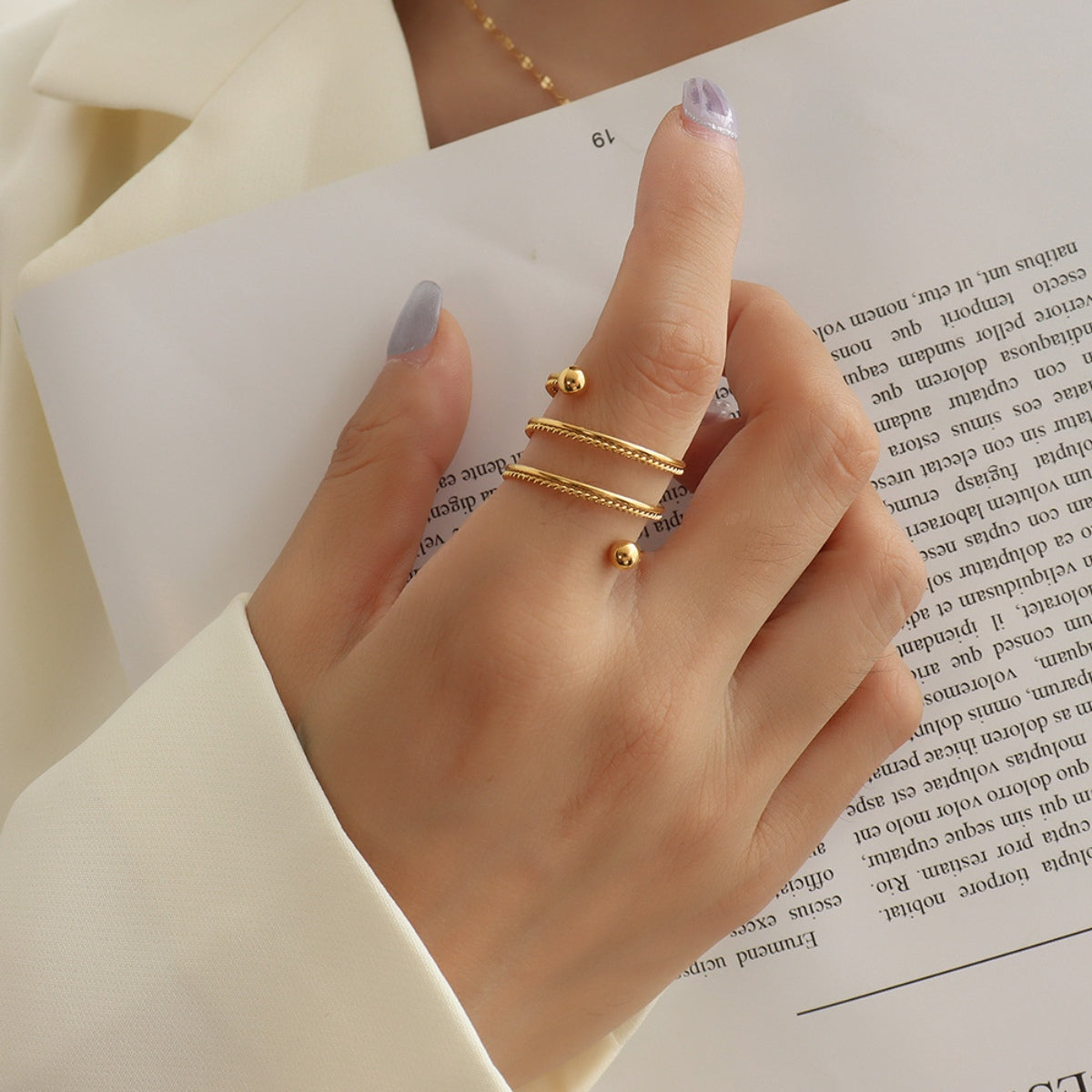 Titanium Steel Wrap Ring 