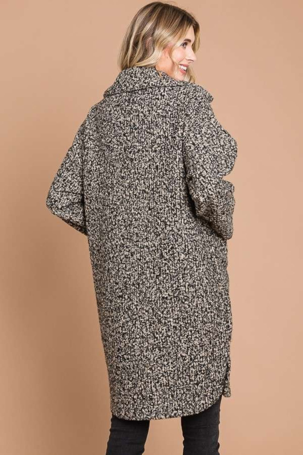 Culture Code Full Size Lapel Collar Double Breast Teddy Coat 