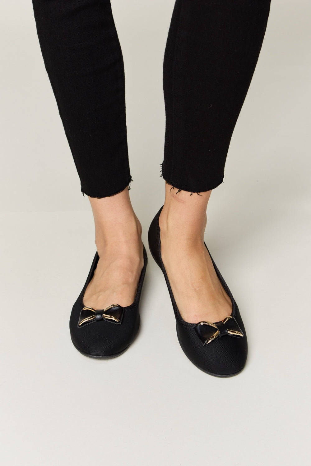 Forever Link Metal Buckle Flat Loafers 
