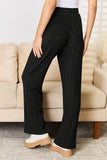 Basic Bae Full Size Ribbed Drawstring Hooded Top and Straight Pants Set 