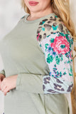 Hailey & Co Full Size Printed Round Neck Blouse 