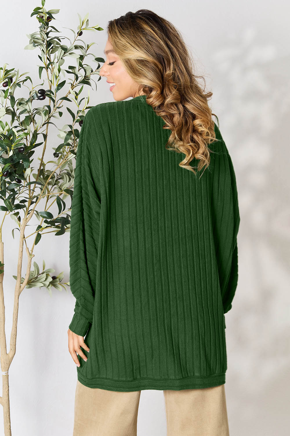 Basic Bae Full Size Ribbed Cocoon Cardigan 