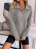 Ivy Lane Half Zip Raglan Sleeve Sweatshirt 