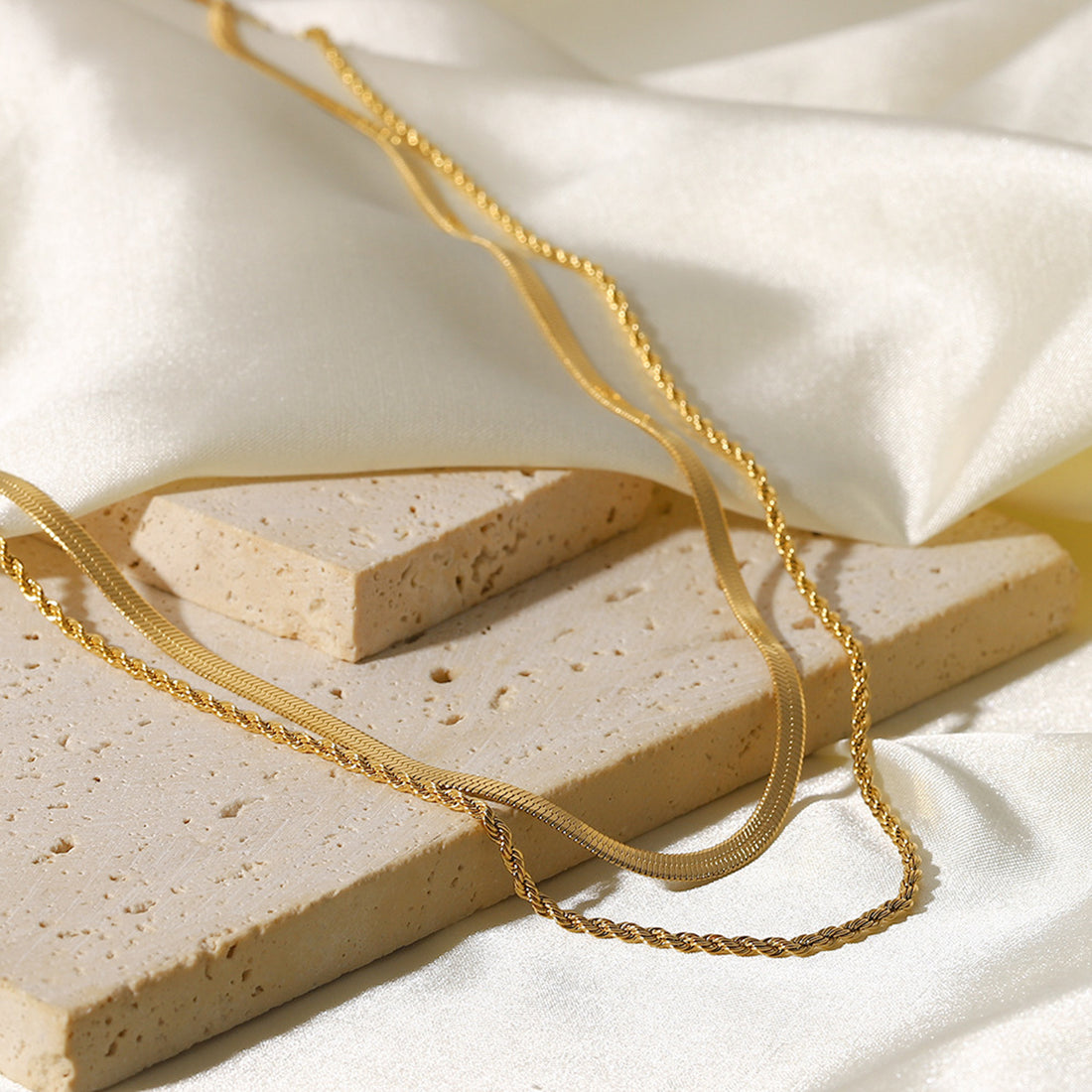 18K Gold-Plated Double-Layered Necklace 