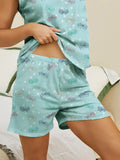 Printed Round Neck Top and Shorts Lounge Set Lingerie & Nightwear