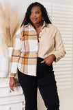 Perfee Plaid Print Dropped Shoulder Shirt 