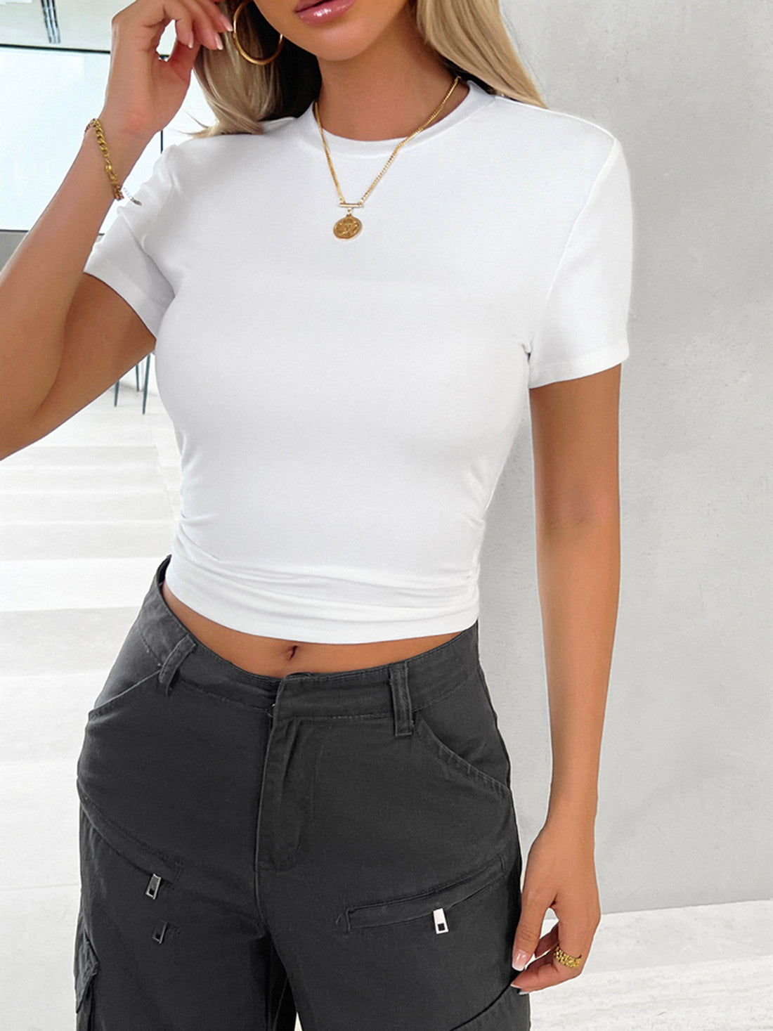 Devine Round Neck Short Sleeve T-Shirt 