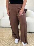 Double Take Full Size Smocked Wide Waistband Wide Leg Pants 