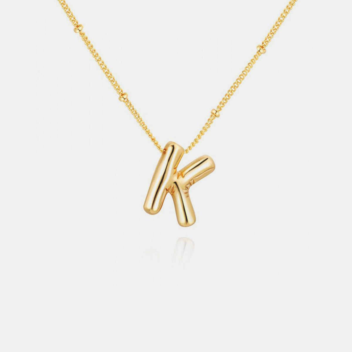 Gold-Plated Bubble Initial Necklace 