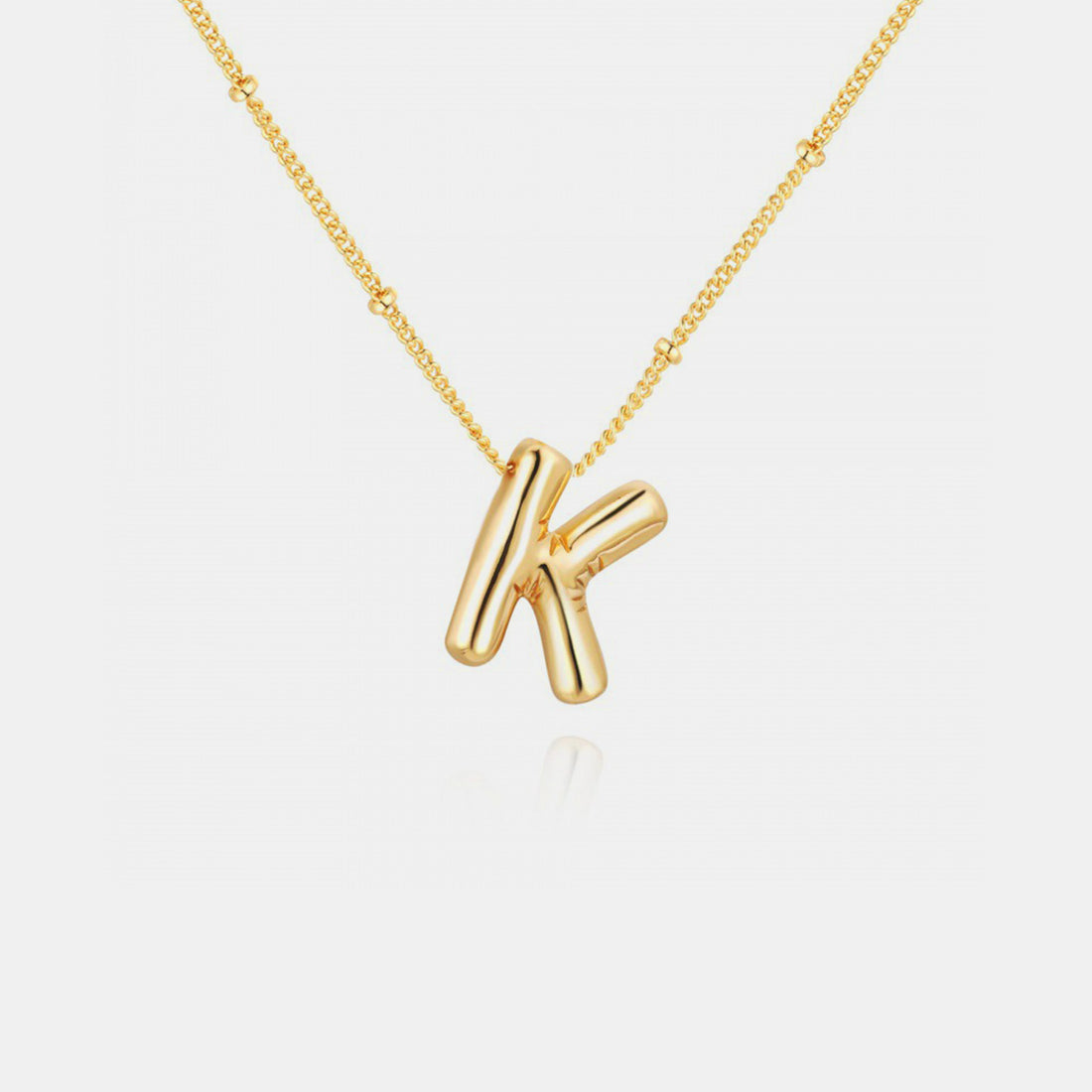Gold-Plated Bubble Initial Necklace 
