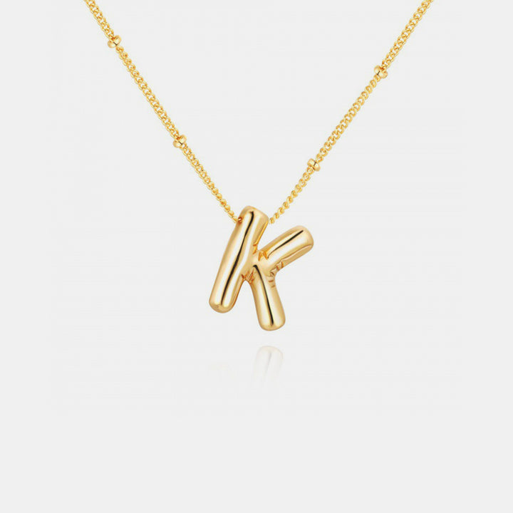 Gold-Plated Bubble Initial Necklace 