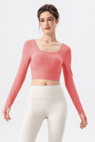 Square Neck Crisscross Active T-Shirt 