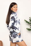 Shiny Tie-Dye Round Neck Top and Shorts Lounge Set 