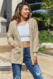Full Size Teddy Hooded Jacket with Pockets 