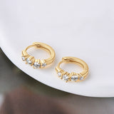 925 Sterling Silver Moissanite Huggie Earrings 