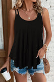 Shiny Scoop Neck Double-Strap Cami 