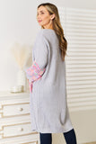 Woven Right Fringe Sleeve Dropped Shoulder Cardigan 