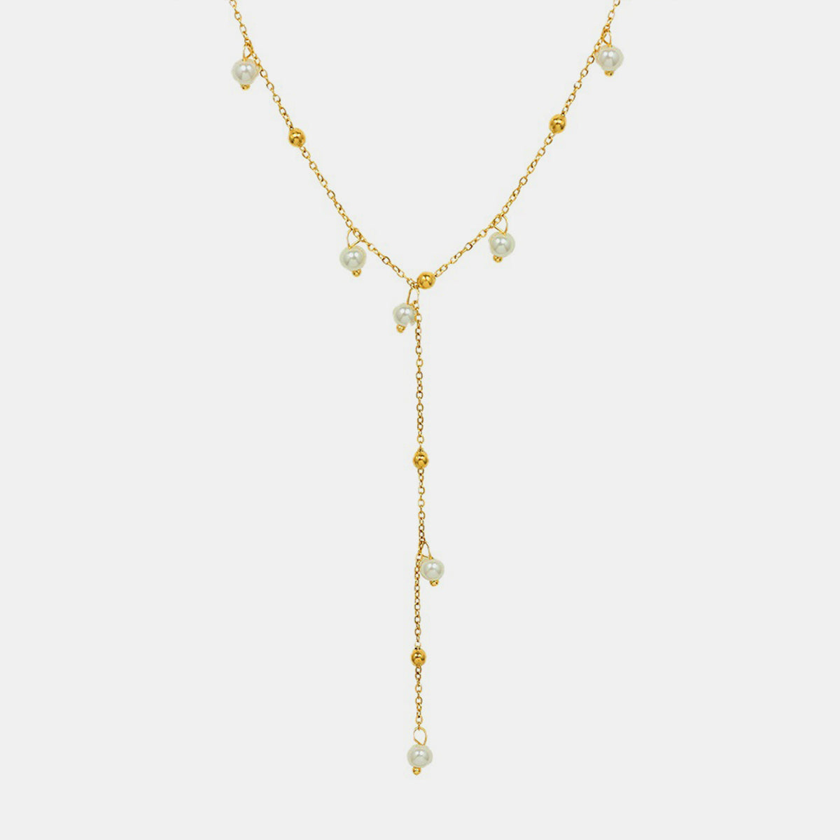 18K Gold-Plated Pearl Drop Necklace 