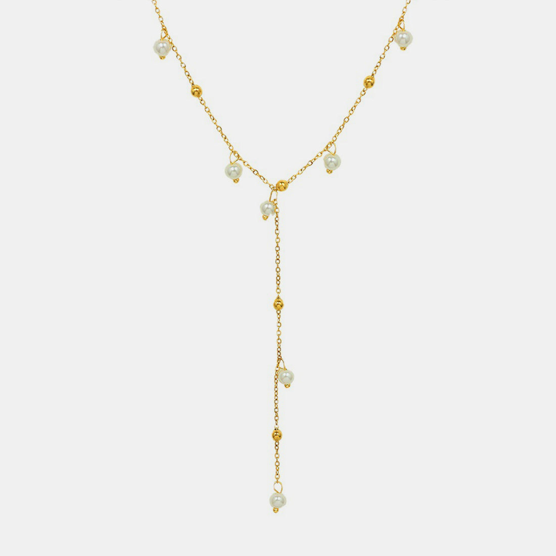 18K Gold-Plated Pearl Drop Necklace 