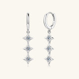Moissanite 925 Sterling Silver Geometric Shape Earrings 
