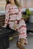 Geometric Top and Drawstring Pants Lounge Set Lingerie & Nightwear
