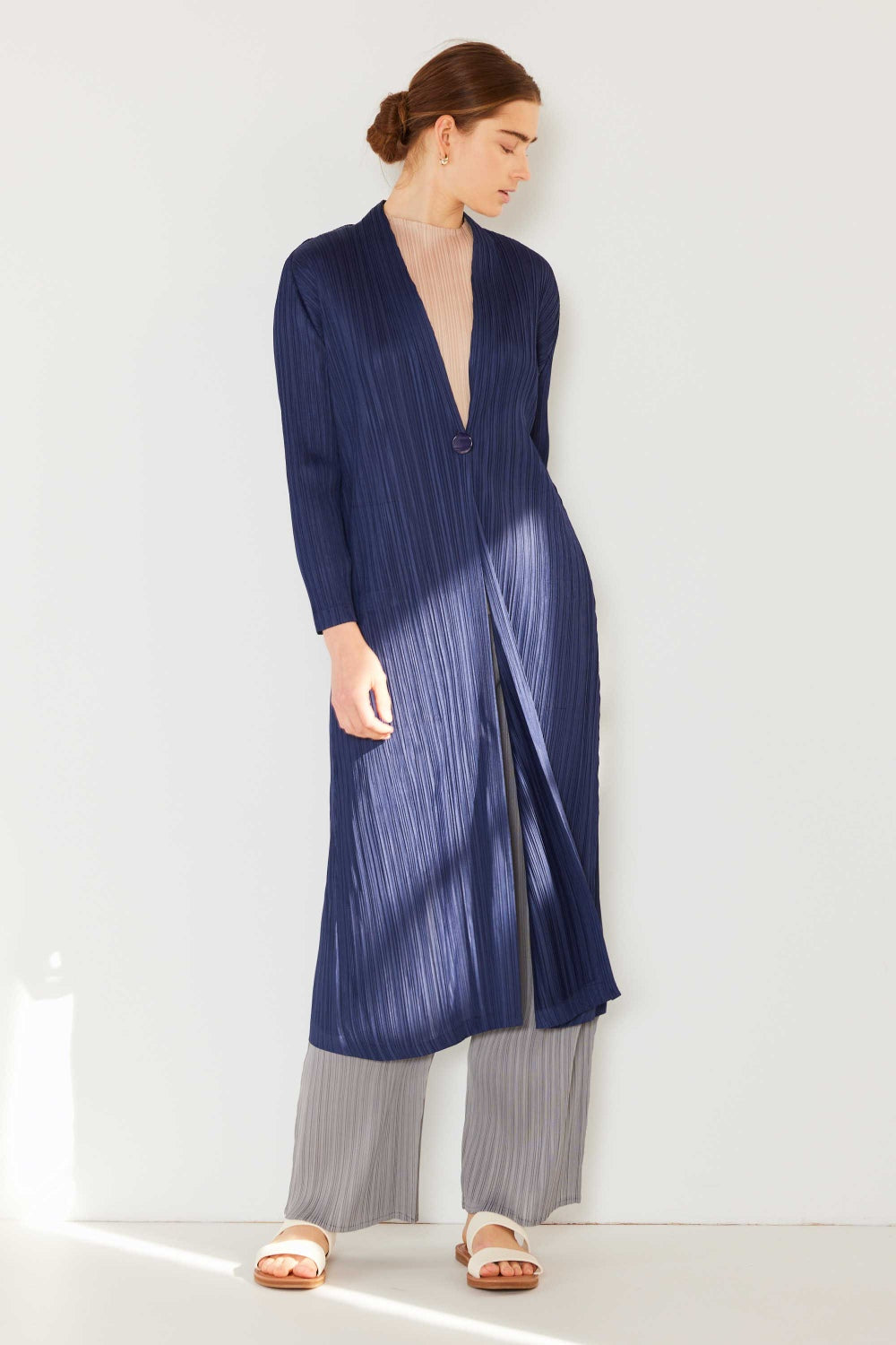 Marina West Swim Pleated Long Sleeve Cardigan 