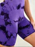 Tie-Dye High Waist Active Shorts 