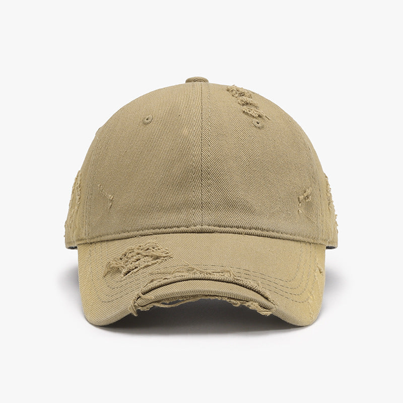 Distressed Adjustable Cotton Hat 
