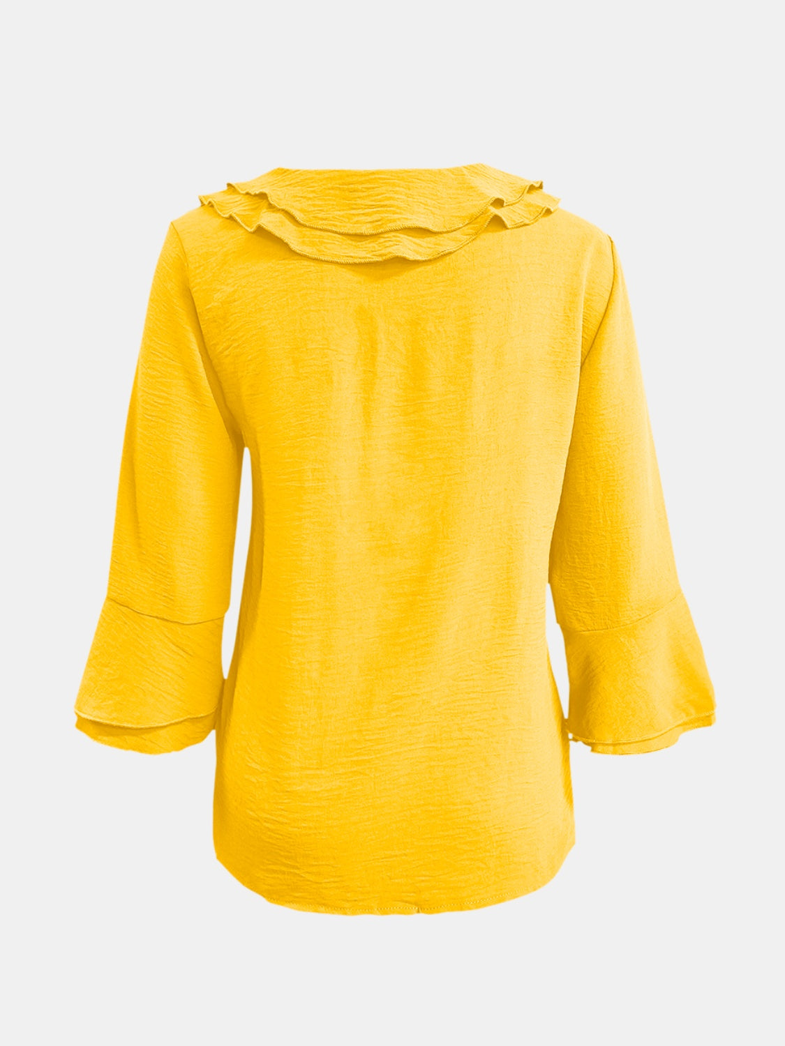 Full Size Ruffled V-Neck Flounce Sleeve Blouse 