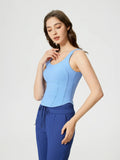 Millennia Round Neck Wide Strap Active Tank with Detachable Chest Pads 