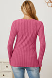 Basic Bae Full Size Ribbed V-Neck Long Sleeve T-Shirt 