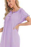 Lace Detail Short Sleeve Lounge Dress 