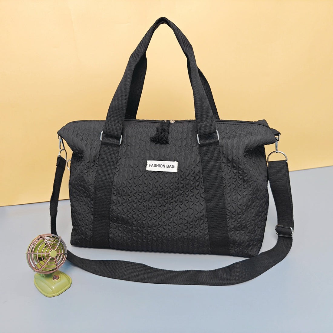 Textured Nylon Travel Bag 