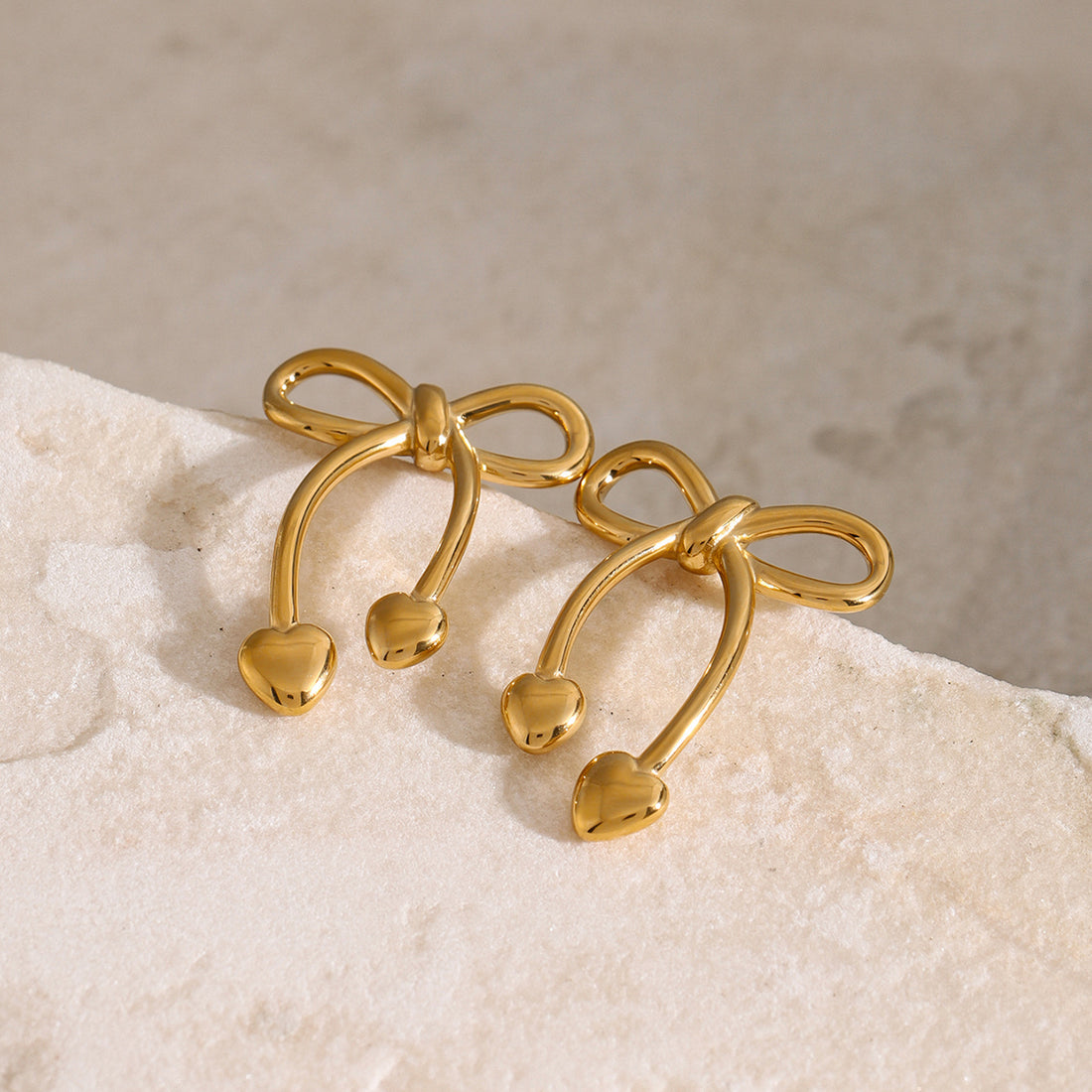 Stainless Steel Bow Earrings 