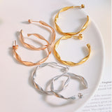 Titanium Steel C-Hoop Earrings 