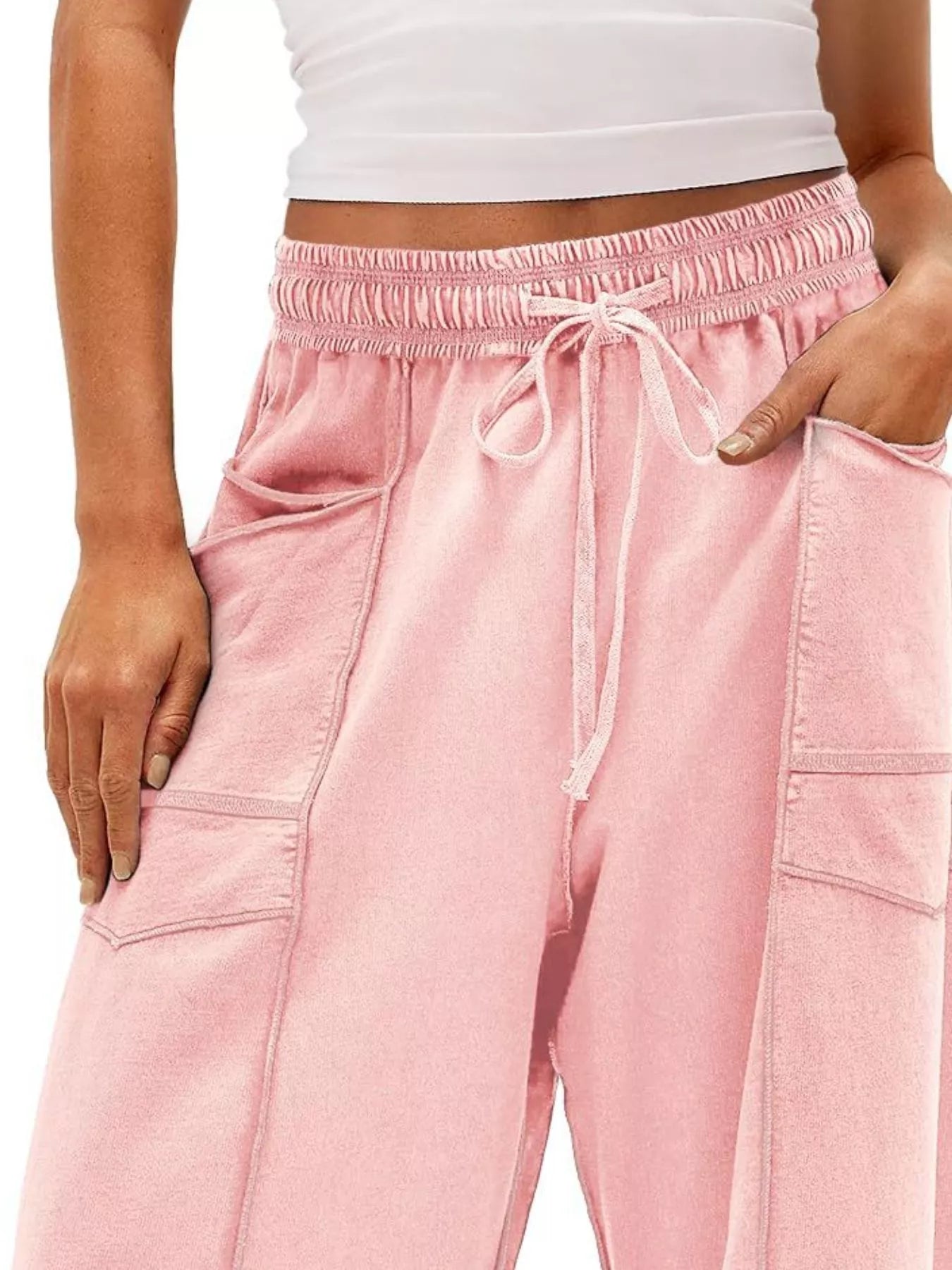 Drawstring Wide Leg Pants 
