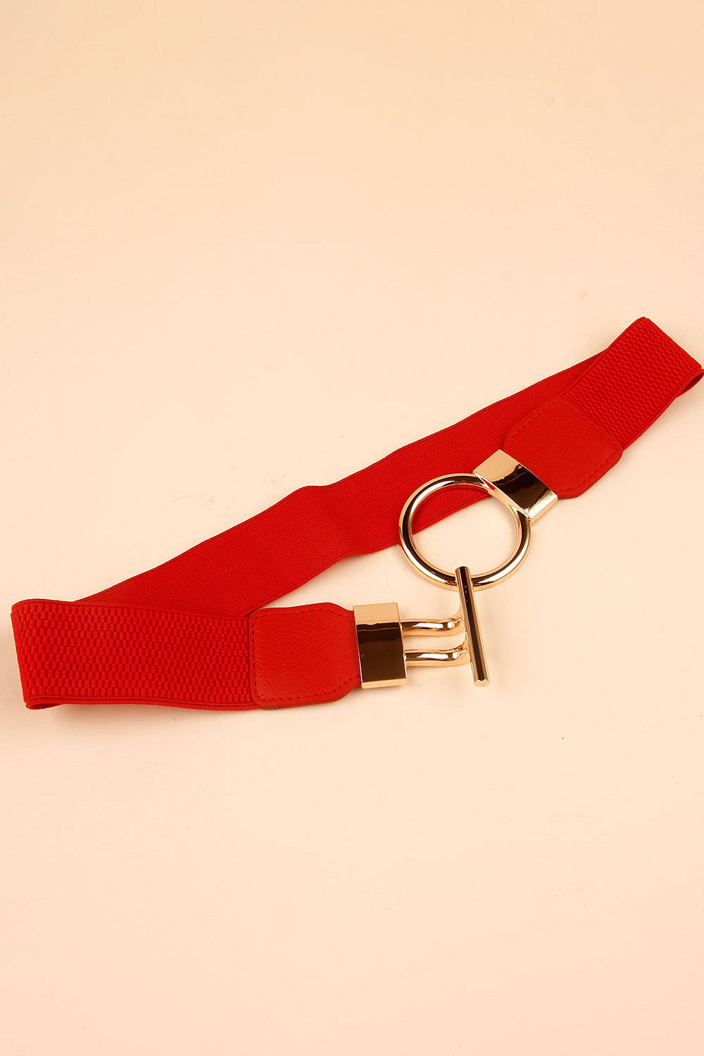 Circle Shape Buckle Zinc Alloy Buckle PU Leather Belt 