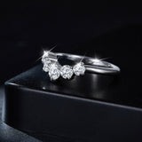 Inlaid Moissanite 925 Sterling Silver Ring 