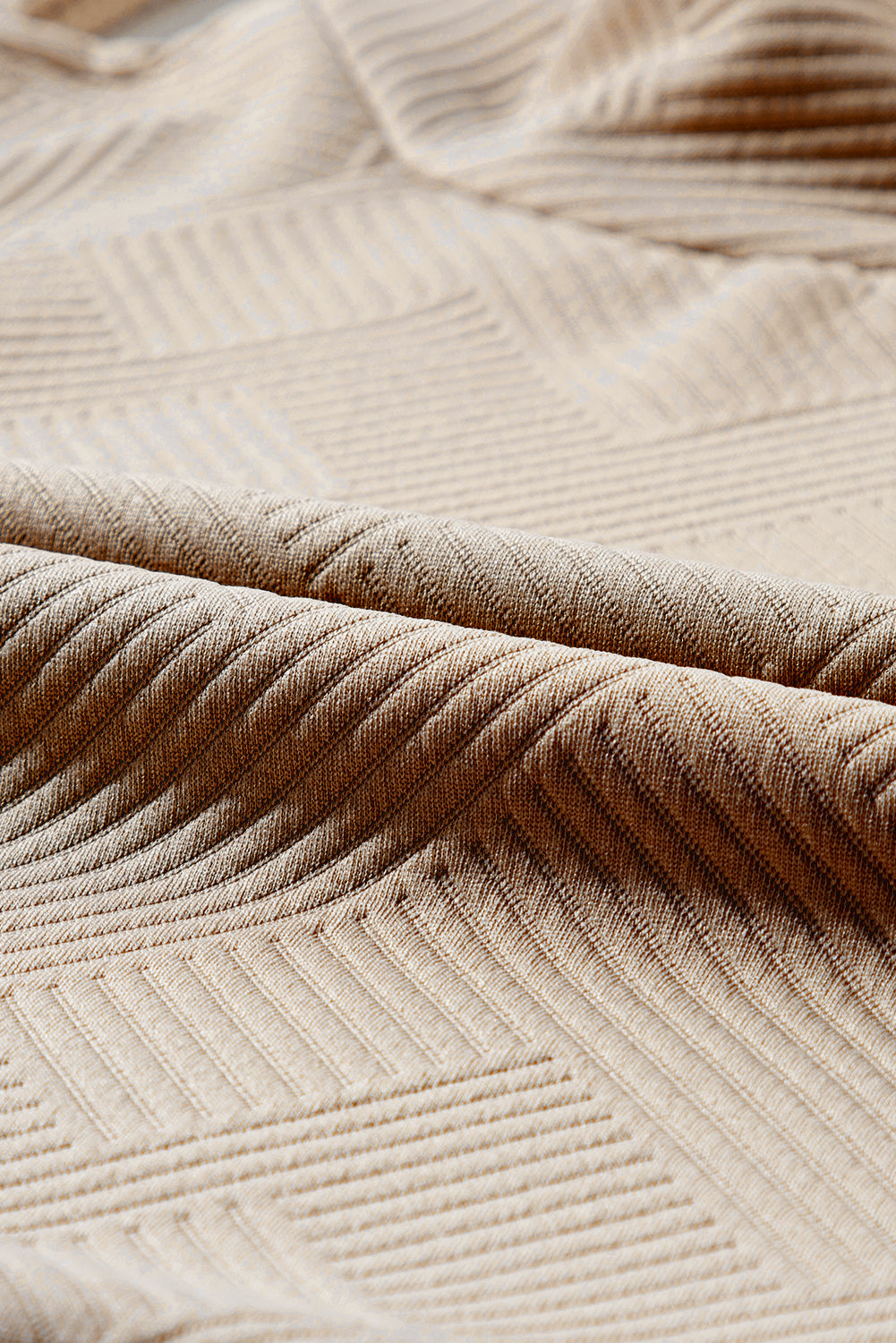 Textured Turtleneck Long Sleeve Sweatshirt 