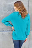 Basic Bae Full Size V-Neck Lantern Sleeve Top 
