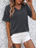 Mandy V-Neck Dropped Shoulder T-Shirt 