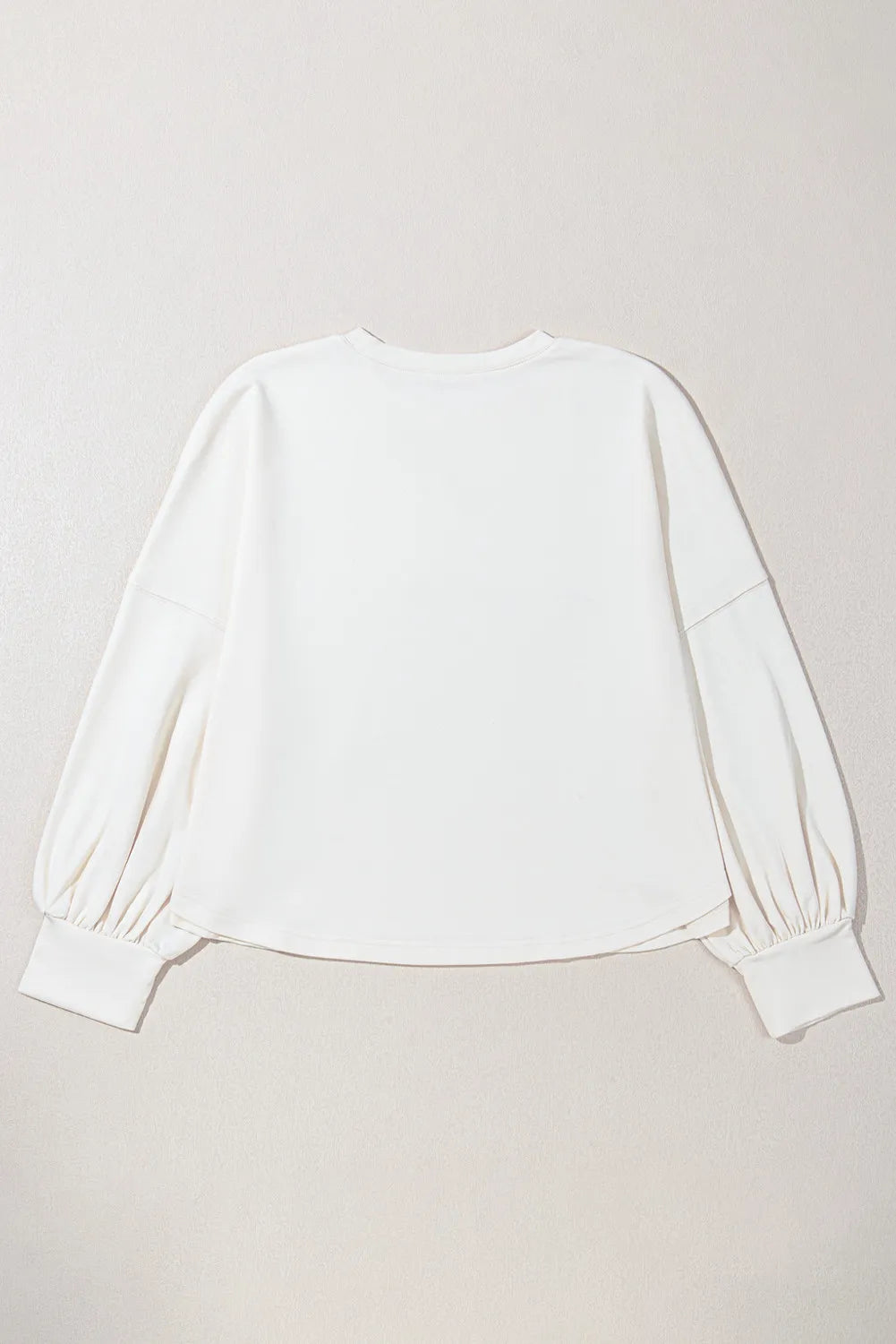 Plus Size Studded Star Round Neck Long Sleeve Blouse 